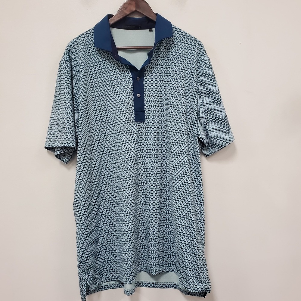 Greyson Mens Short Sleeve 1/4 Button Golf Polo Size XL Blue Athletic Stretch